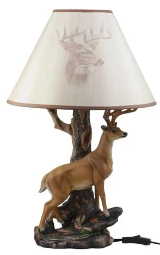 12 Point Whitetail Deer Buck Desktop Table Lamp With Shade Wild Life-3