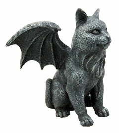 Gothic Guardian Winged Feline Cat Vampire Gargoyle Desktop Paperweight Figurine-5