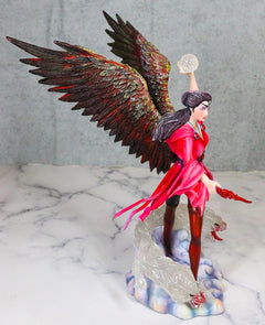Air Elemental Magic Wizard Sorceress Bending The Wind With Hydra Spirits Statue-3