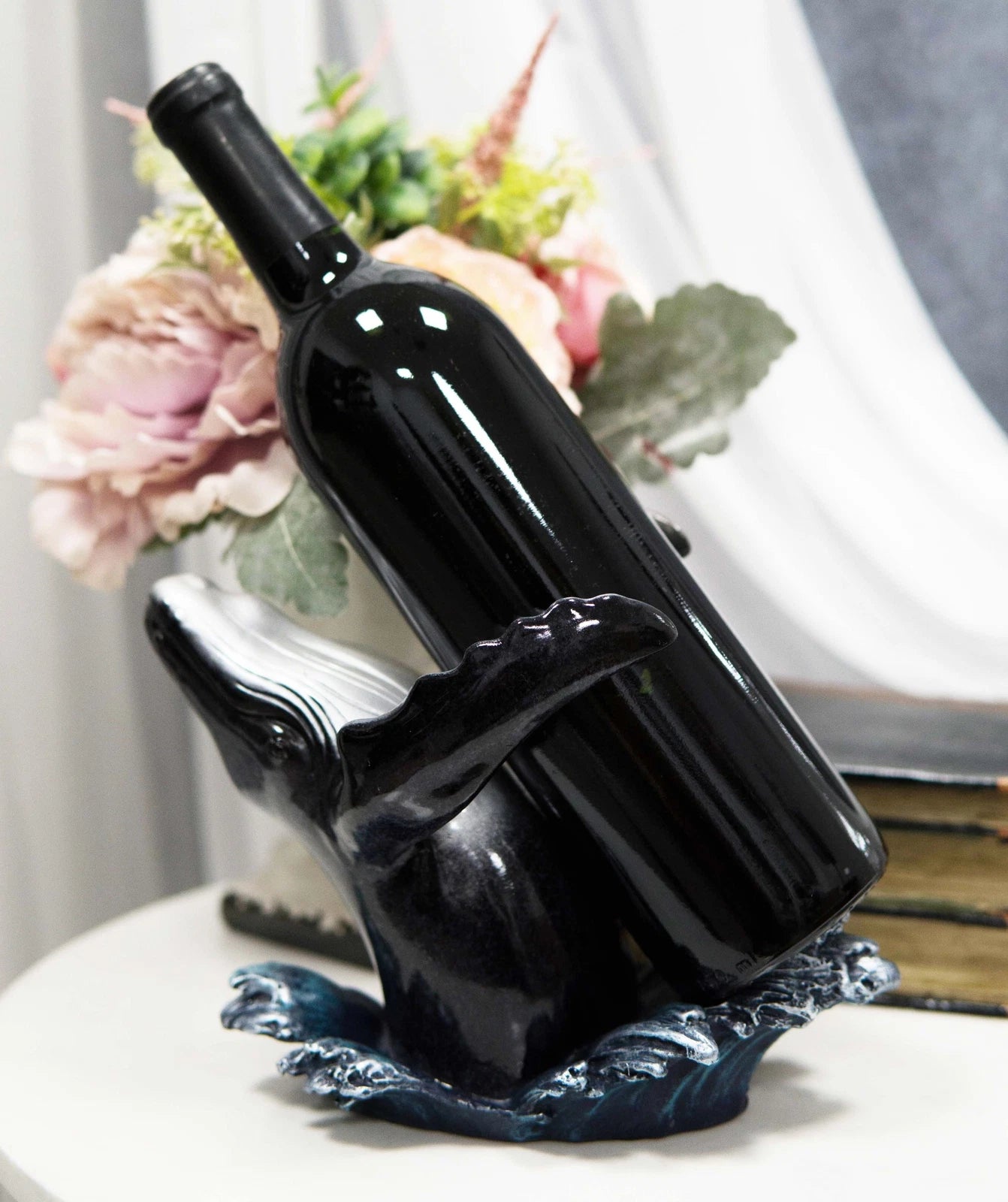 Nautical Ocean Marine Leaping Baleen Humpback Whale Wine Bottle Holder-1