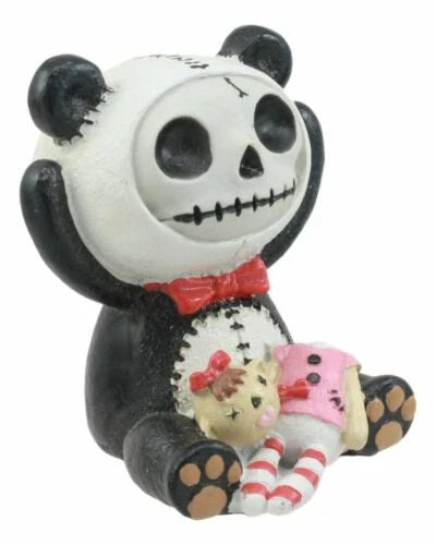 Furry Bones Panda Figurine 2.5"H Adorable Voodoo Skeleton Furrybones Decor