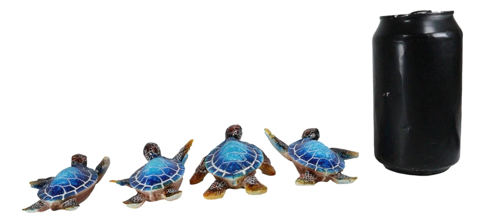 Blue Coastal Ocean Marine Giant Sea Turtle Miniature Figurines Pack Of 4-4