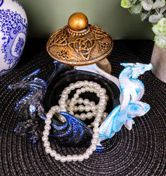 Joyero decorativo con dos dragones contrastantes de noche y día-2