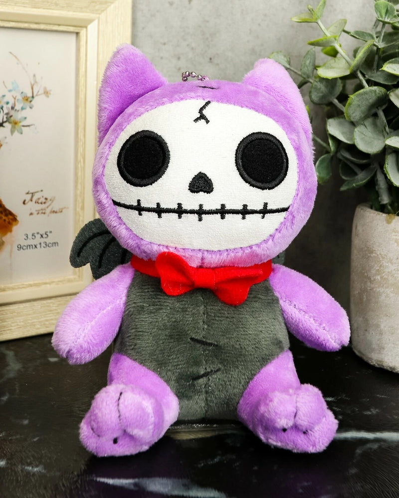 Furry Bones Purple Flappy The Bat W/ Red Tie Voodoo Skeleton Plush Toy-1