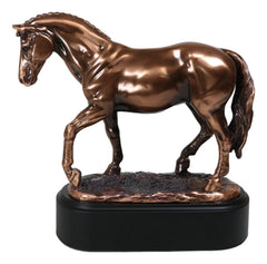 Hanoverian Mare Horse Walking The Pasture Bronze Electroplated Figurine Statue-2