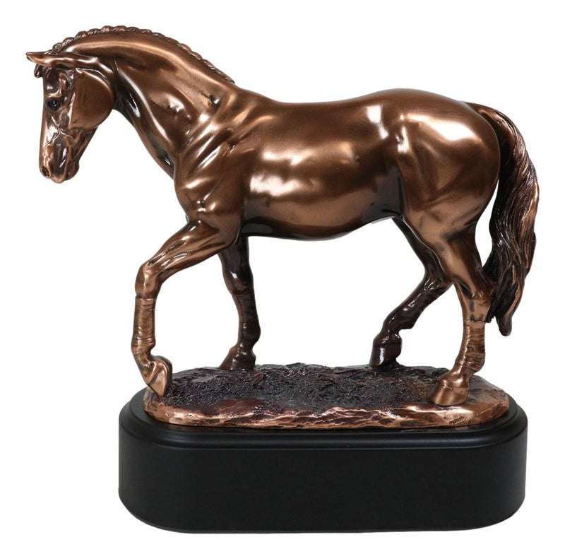 Hanoverian Mare Horse Walking The Pasture Bronze Electroplated Figurine Statue-2