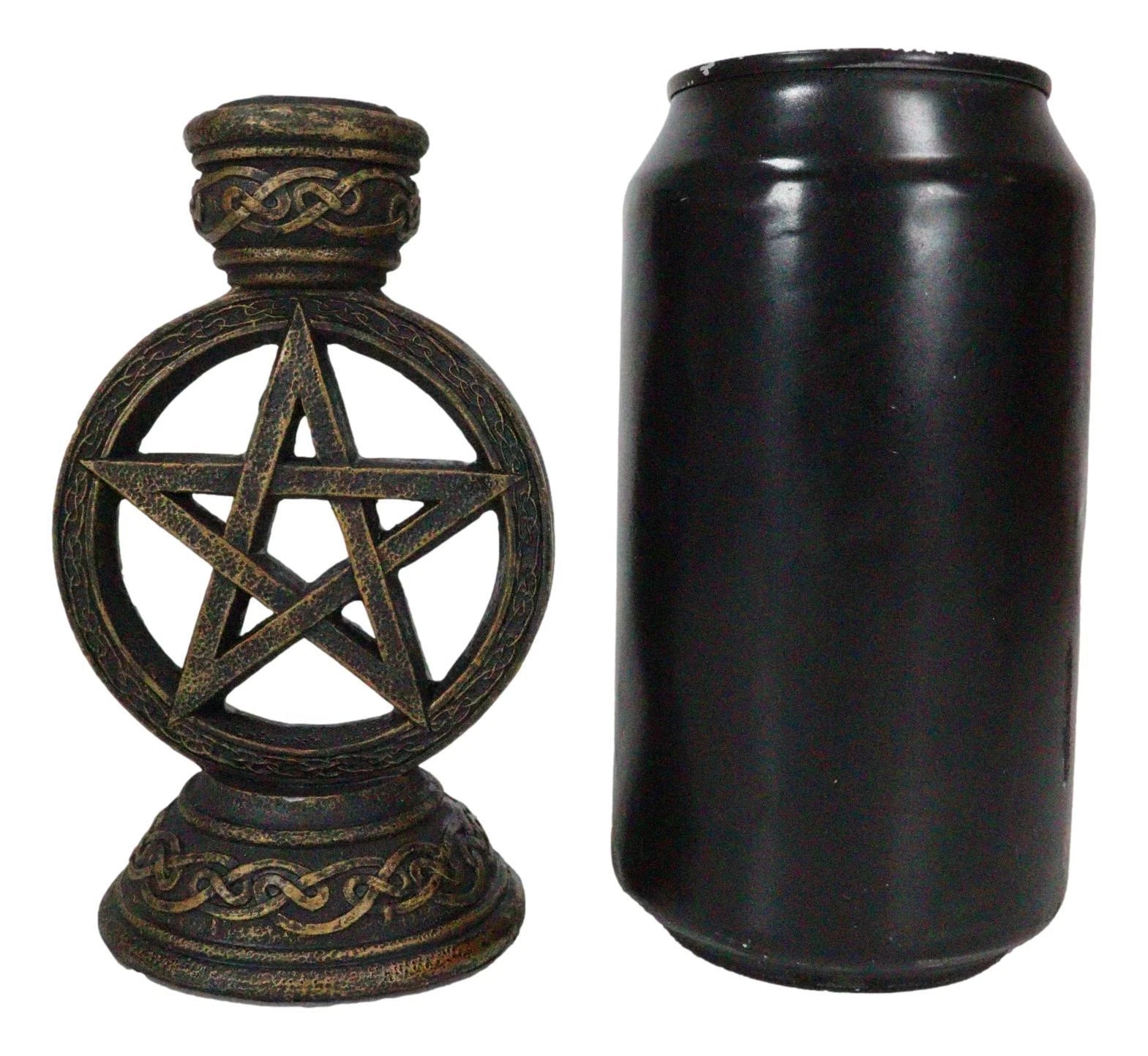 Celtic Witchcraft Wicca Sacred Pentagram Circle Backflow Incense Burner Figurine-4