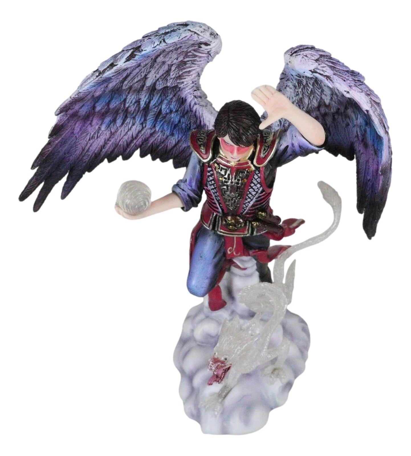 Air Elemental Magic Wizard Sorcerer Bending The Clouds W/ Acrylic Dragon Statue-3