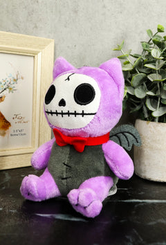 Furry Bones Purple Flappy The Bat W/ Red Tie Voodoo Skeleton Plush Toy-2