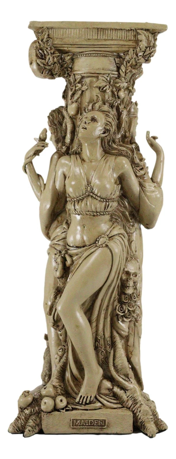 Candelabro pagano wiccano con la triple diosa celta, doncella madre y anciana-3