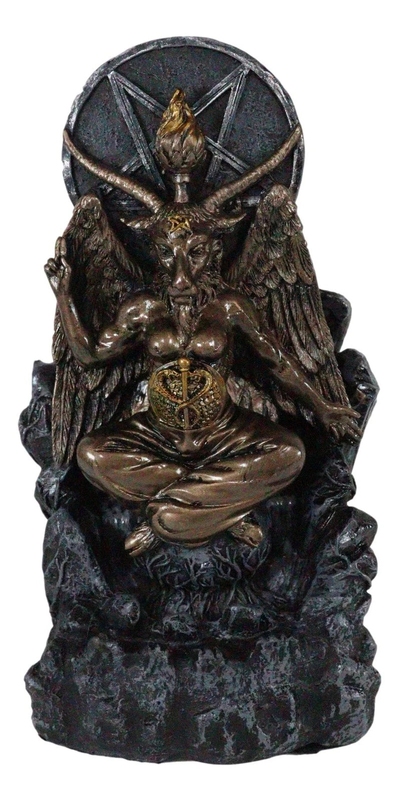 Sabbatic Goat Baphomet Pentagram Sigil Backflow Cone Incense Burner-6