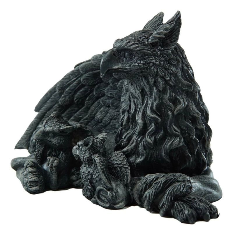 Gargoyle Figurine Griffon Family Mother & Baby Hatchlings Statue-3