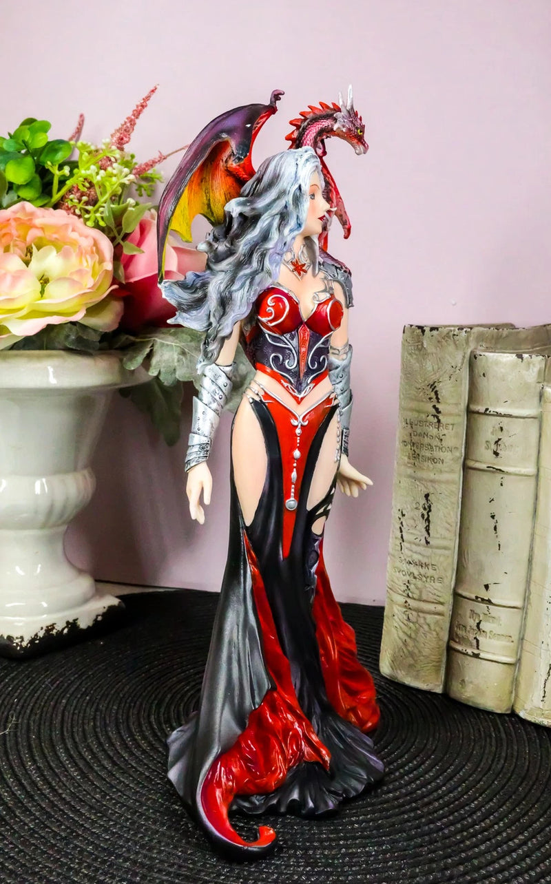 Nene Thomas Red Fire Dragon Witch Statue 12"H Queen Of Shadows Severeielle Decor-5