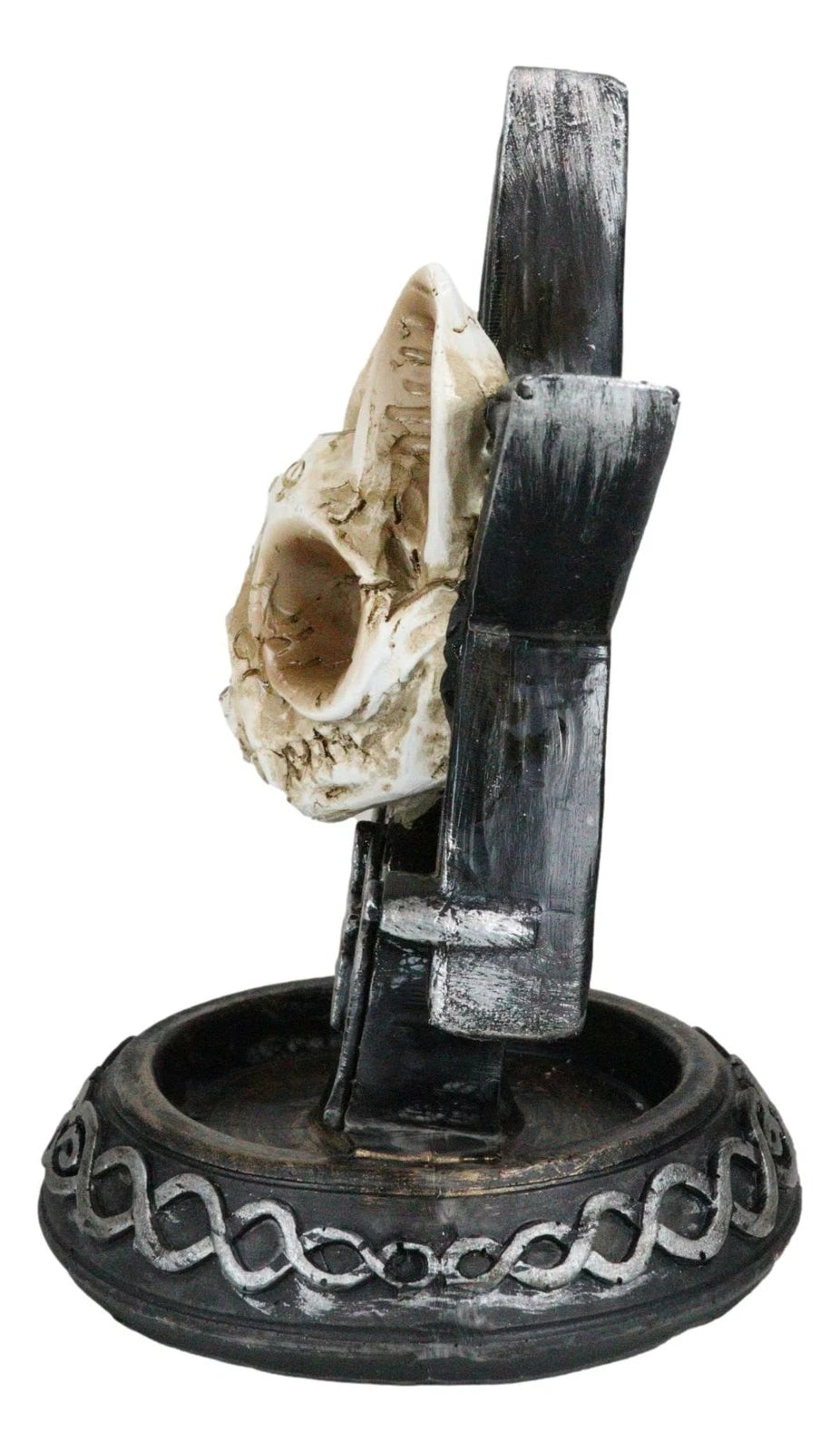 Occult Ouija Cat Skull With Triple Moon And Pentagram Backflow Incense Burner-6