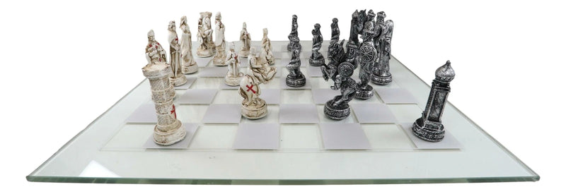 Crusader Christian Kingdom VS Ottoman Empire Chess Pieces Glass Board Set-4