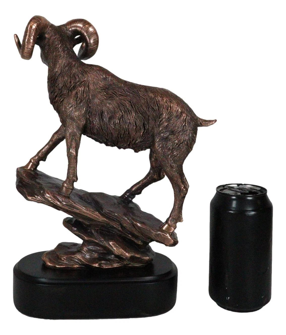 Taxidermia de animales salvajes: carnero cimarrón trepando sobre una roca inclinada, estatua de 30 cm de alto-6