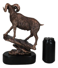 Taxidermia de animales salvajes: carnero cimarrón trepando sobre una roca inclinada, estatua de 30 cm de alto-6