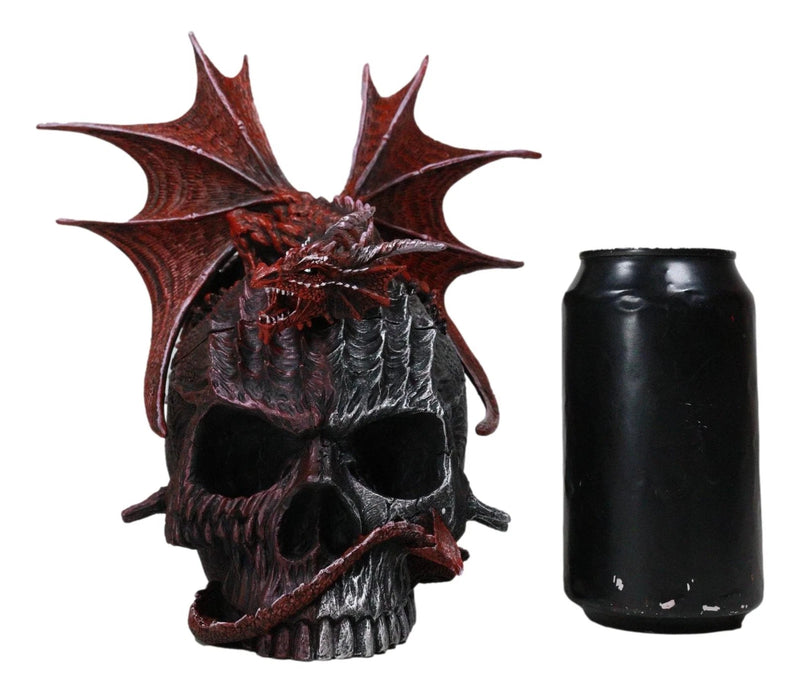 Infection Virus Zombie Skull With Red Wyvern Dragon Decorative Box Figurine-4
