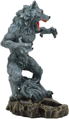 Portavelas de té de hombre lobo gótico Estatua de bestia licántropa Figura de hombre lobo-3