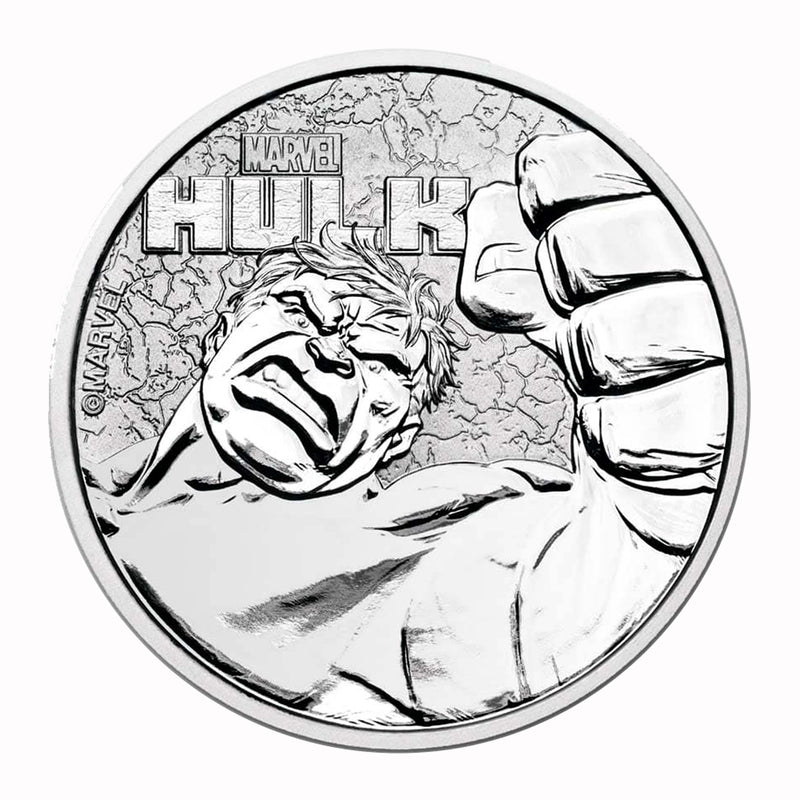 2019 Tuvalu $1 - 1 oz .9999 Plata Marvel Series Hulk BU-3