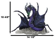 Earth Elemental Purple Moonlight Spider Arachnafaria Dragon On Crystals Statue-5