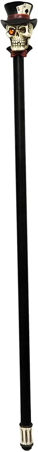 Casino Poker King Skull With Aces Top Hat Decorative Prop Cosplay Walking Cane-4