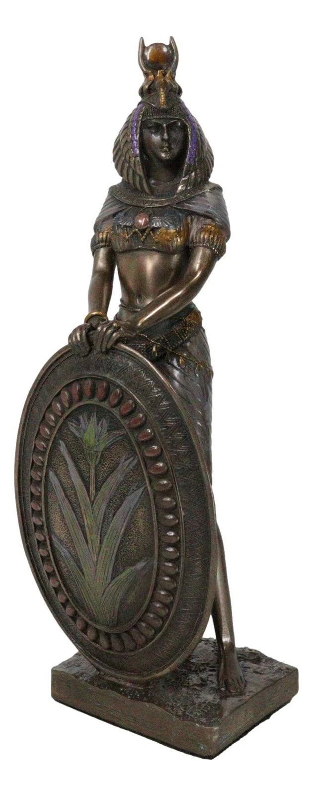 Egyptian Goddess Of Magic & Motherhood Isis Ra With Reed Shield Figurine Decor-5
