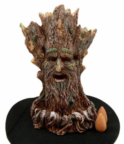 Whispering Forest Celtic Greenman Backflow Incense Cone Burner Figurine-6