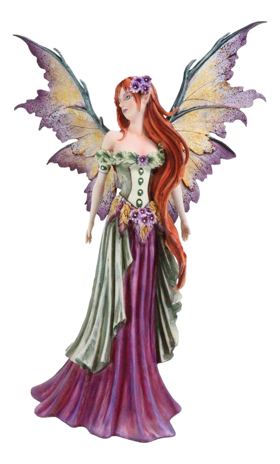 Amy Brown Large Summer Fairy Queen With Flower Adornment Statue Garden Fairies-5