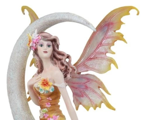 Nene Thomas Art Celestial Crescent Moon Earth Elemental Floral Fairy Statue 11"H-7