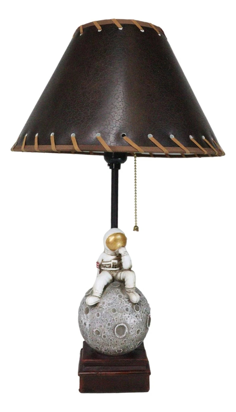 Deep Space Exploration Astronaut Landing On Cratered Moon Desktop Table Lamp-7