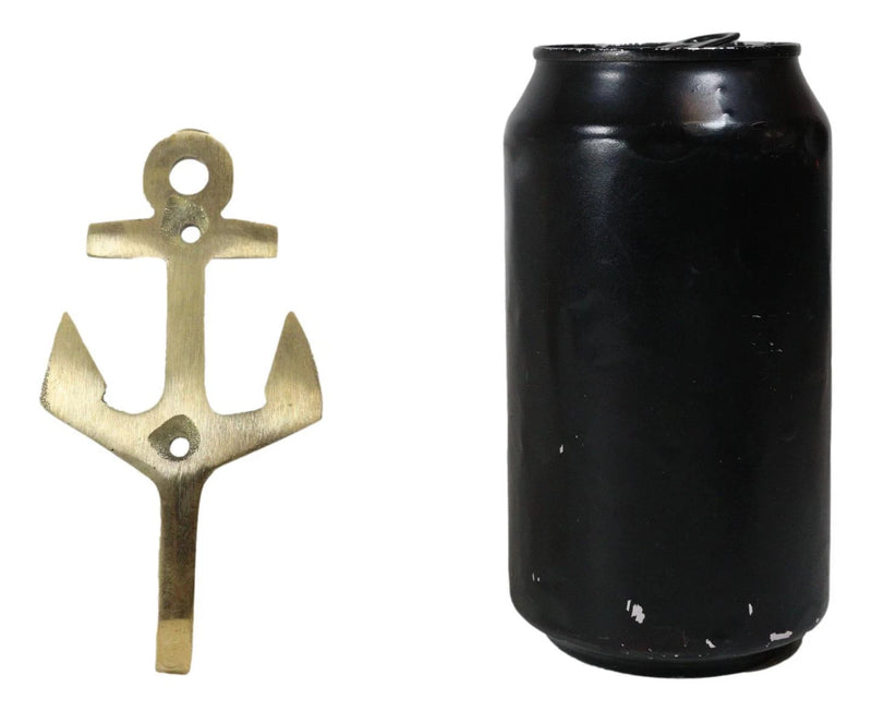 Set of 2 Brass Vintage Maritime Sailor Nautical Ocean Sea Ship Anchor Wall Hooks-5