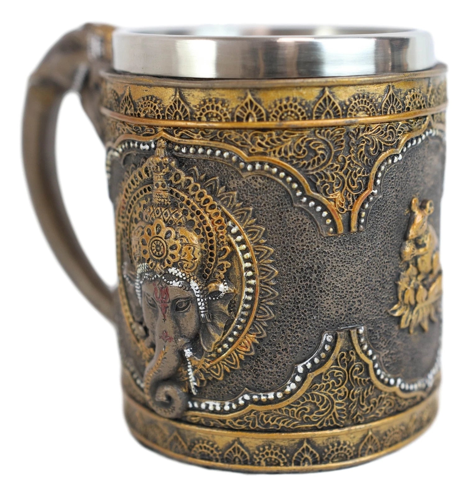 Hindu God Of Success Lord Ganesha Ganapati Coffee Mug With Elephant Trunk Handle-4