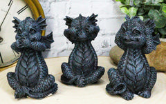Whimsical Dragon Hatchlings See Hear Speak No Evil Baby Dragons Statue Set Of 3-2