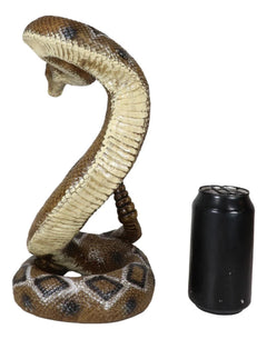 Realistic Attacking Coiled Diamondback Rattlesnake With Fangs Bared Figurine-4