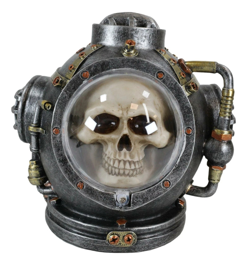 Steampunk Nautical Marine Diver Helm Submarine Ship Skull Macabre Figurine-3