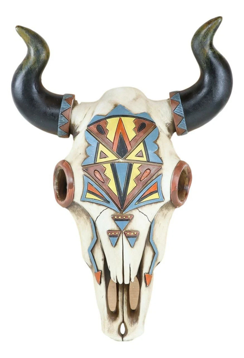 Rustic Western Southwest Vector Arrows Tiki Art Bison Bull Cow Skull Wall Decor-3