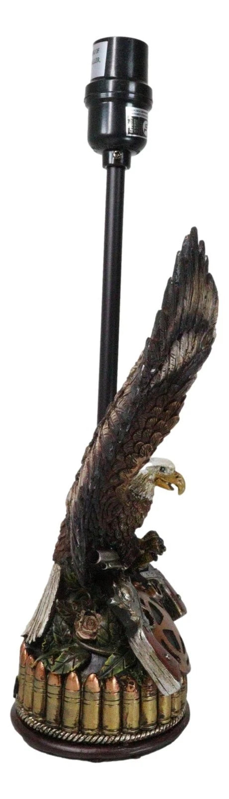 Western Bald Eagle Perching On Crossed Pistols Lone Star Bullets Table Lamp-3