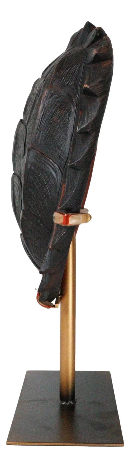 Large Nautical Marine Jagged Shell Faux Sea Turtle Sculpture With Pole Stand-4