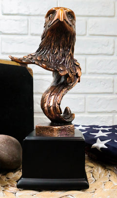 Large Majestic American Bald Eagle Head Bust Bronze Electroplated Resin Figurine-2