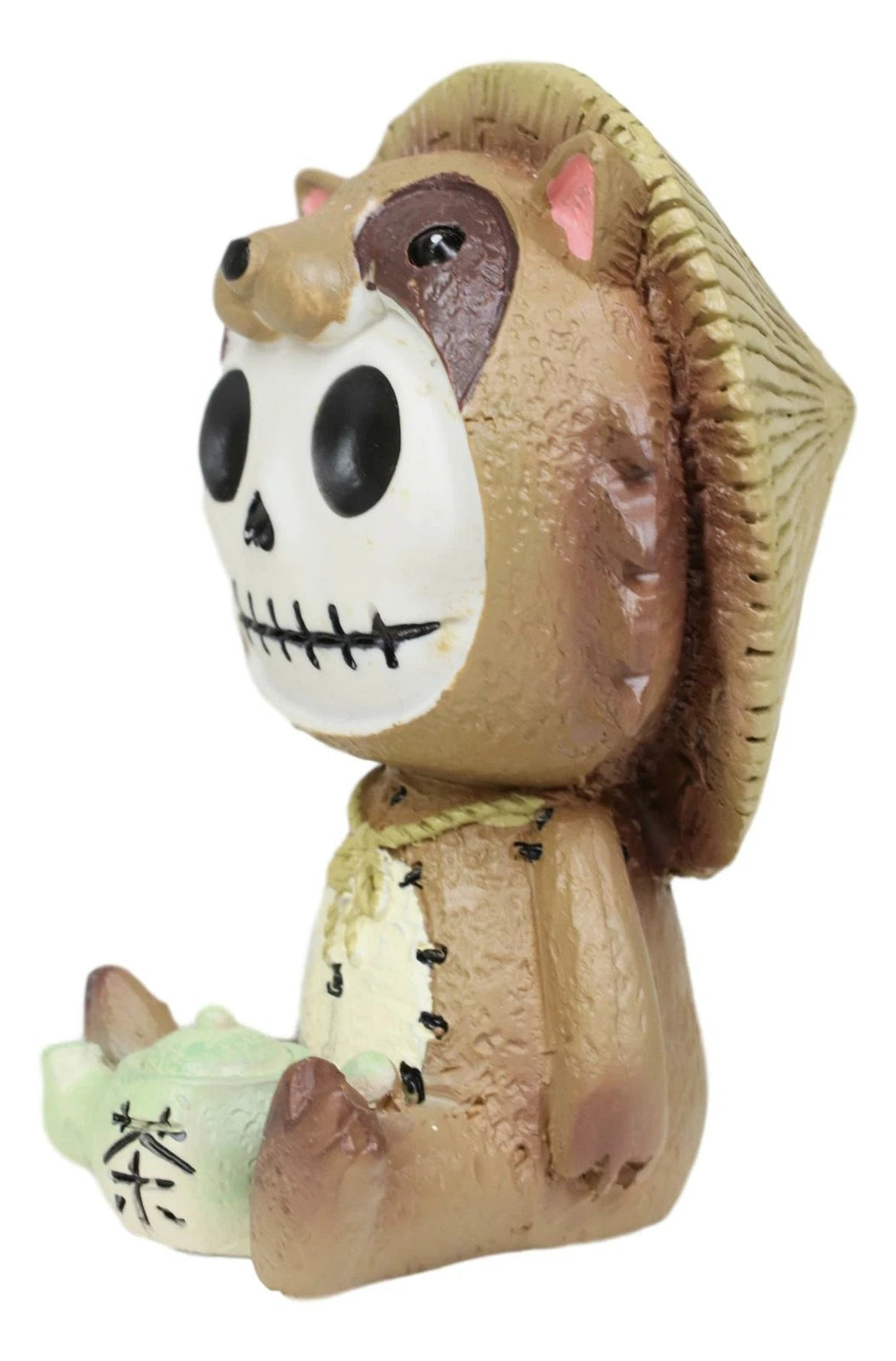 Furry Bones Tanuki Raccoon Dog With Farmer Hat Skeleton Collectible Figurine-4