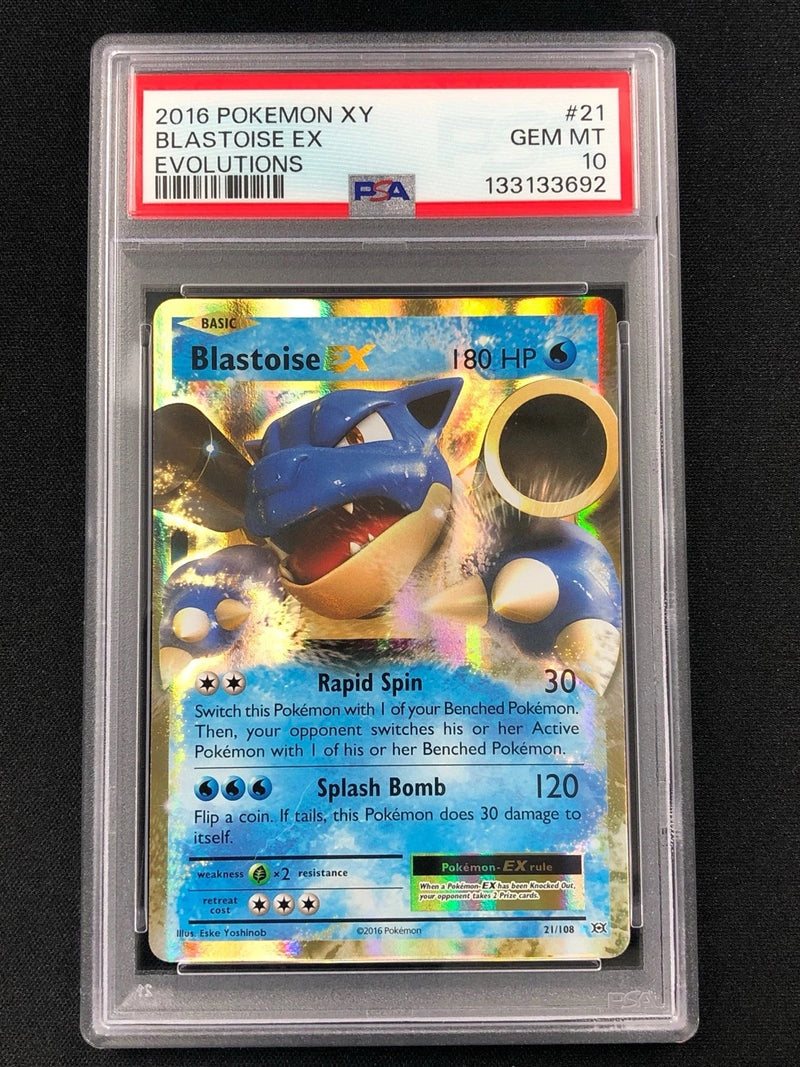 Pokemon 2016 Blastoise EX 21/108 PSA 10-1