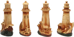 3.5"Tall Marine Scenic Lighthouse By The Ocean Set Of 4 Miniature Figurine-7