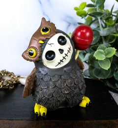 Furrybones Hootie The Great Horned Owl With Red Lollipop Skeleton Figurine 3"H-1