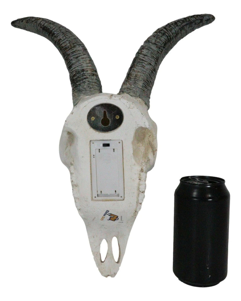 Rustic Tooled Filigree Bighorn Sheep Young Ram Skull LED Light Wall Decor Plaque-4