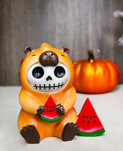 Furrybones Adorable Capybara With Watermelon Skeleton Figurine Furry Bones-5