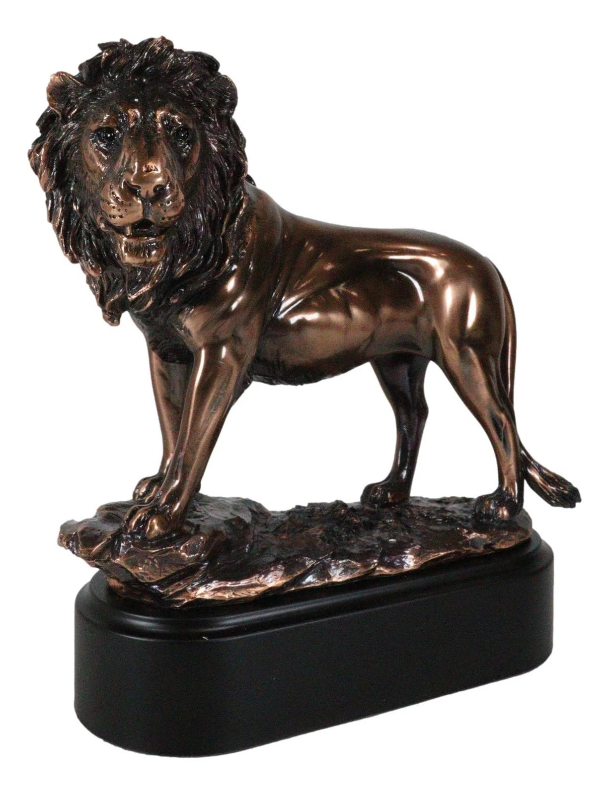 King Of The Jungle African Lion Pride Rock Scene Bronze Electroplated Figurine-6