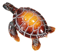 Nautical Ocean Brown Hues Giant Sea Turtle Swimming Decorative Figurine Tortoise-8