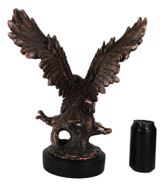 Majestic Bald Eagle With Open Wings Perching On Tree Branch Statue With Base-6