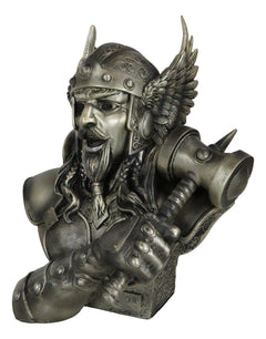 Large Thor Odinson Wielding Mjolnir Hammer Bust Statue 11" H Mythology-5